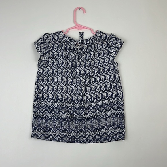 JAPNA Kids flutter sleeve blouse blue and white geometric print 6X - Picture 2 of 10